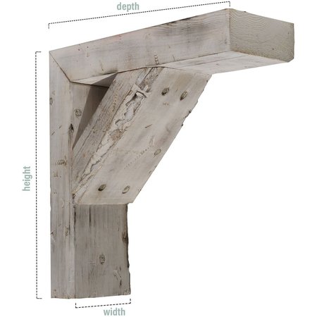 Ekena Millwork 3 1/2"W x 12"D x 12"H Vintage Farmhouse Bracket, Barnwood Decor Collection, Natural Barnwood BKTB03X12X12TRUF